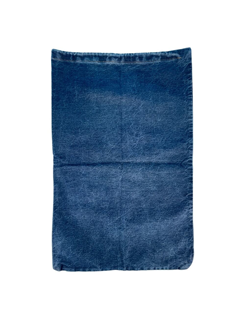Vintage Chic Blue Denim Drawstring Laundry Bag - Stylish & Spacious - 19"Wx28"L